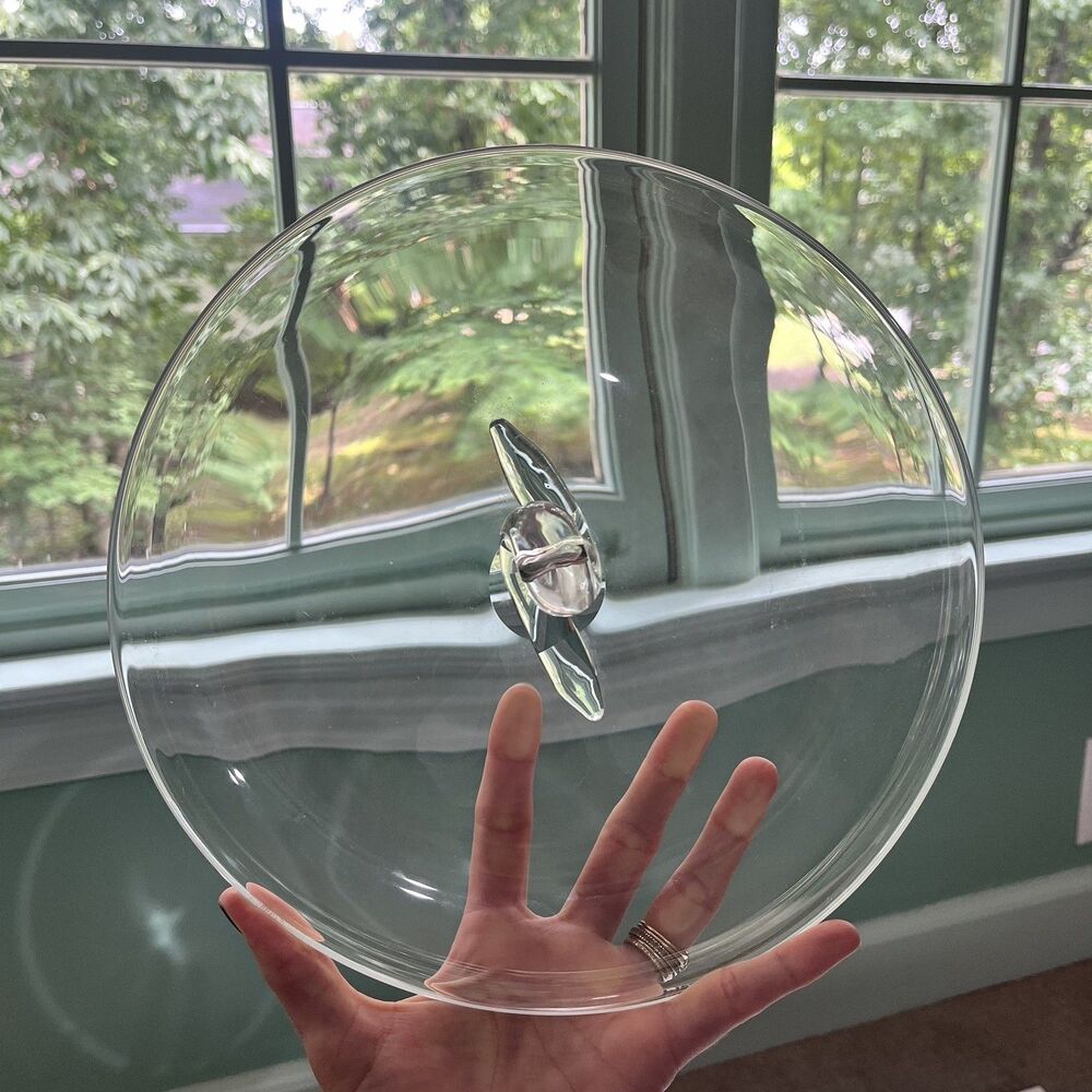 Steuben Crystal Canapé Tray Designed by Lloyd Atkins; 10.5” Signed Vintage Good